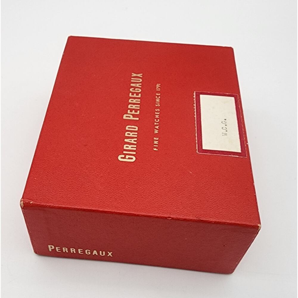 Vtg 1960s Girard-Perregaux Red Gold Presentation Clamshell Watch Box & Documents - Picture 5 of 16
